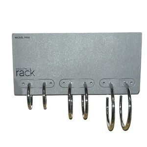 Set Of 3 Silvertone Nickel Free Hoop Earrings